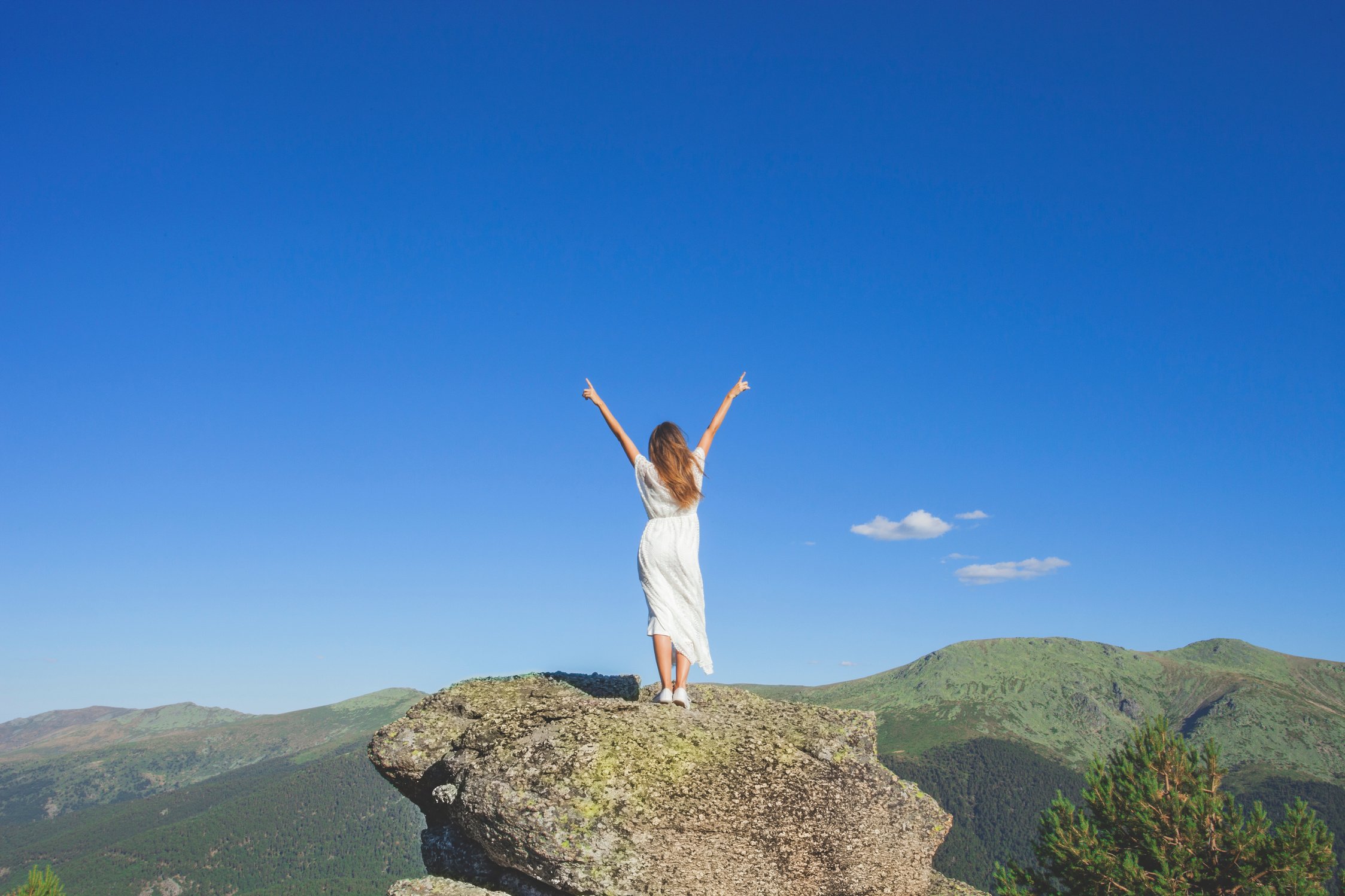 Woman rock landscape.