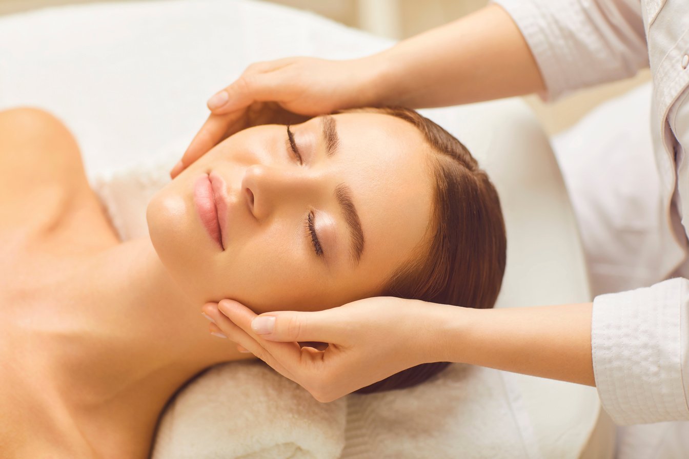 Woman Getting a Facial Massage